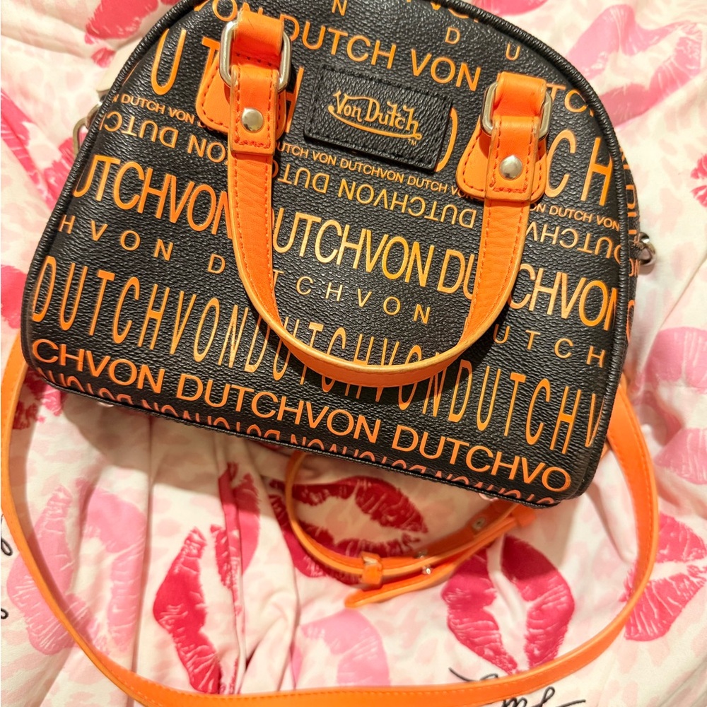 Von Dutch Mini Bag in Black and Orange